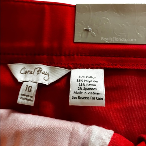 Coral Bay Bright Red Women's Bermuda Shorts - Picture 4 of 4